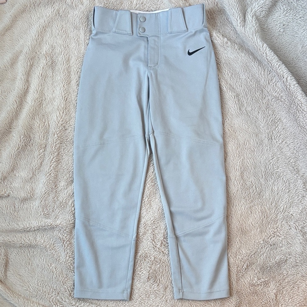 Nike Kids Light Gray Athletic Baseball Pants